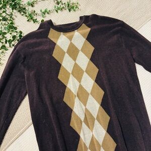 Axcess Chocolate Brown Sweater with Tan Accents